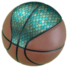 a basketball ball with scales on it