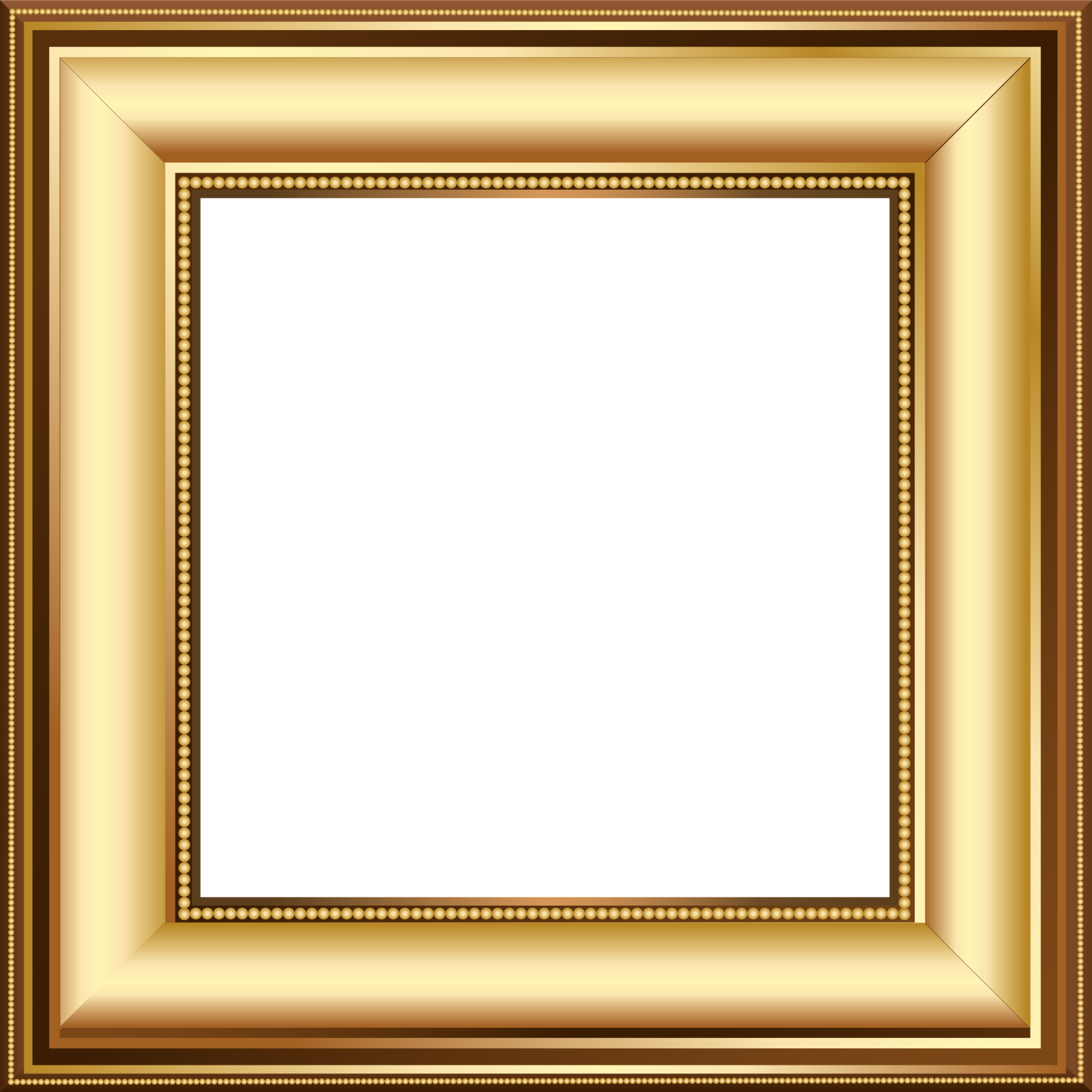 a gold frame on a white background