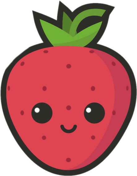 a red strawberry with a green leaf on top