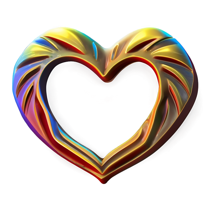 a rainbow colored heart on a white background
