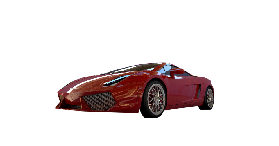 a red sports car on a white background