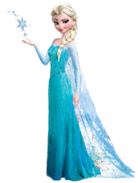 a frozen princess with blue hair and blue dress