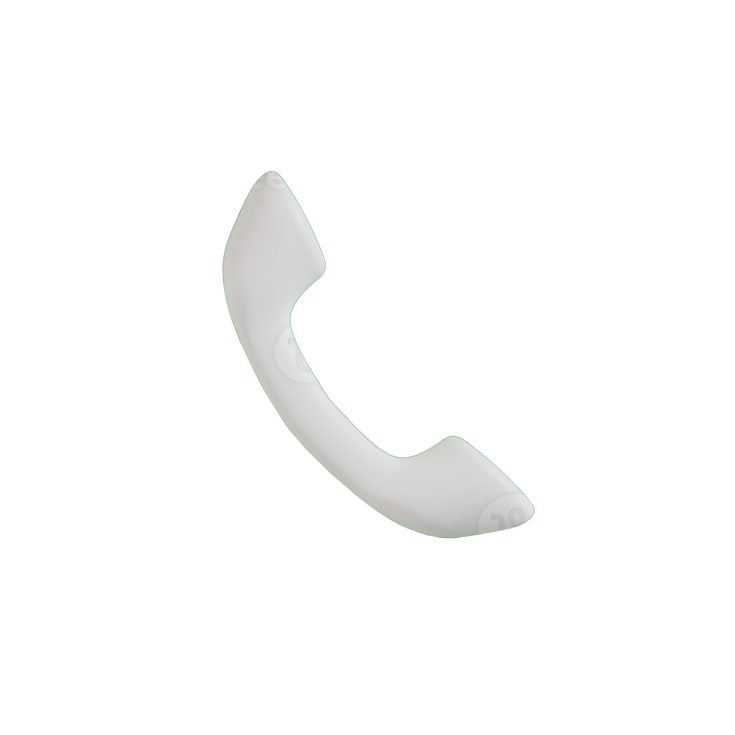a green phone button on a white background