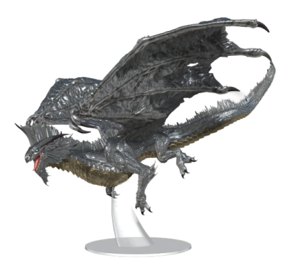 a black dragon statue on a white base