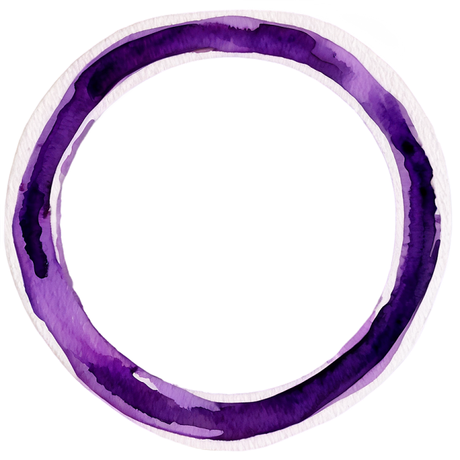 a purple circle painted with watercolors