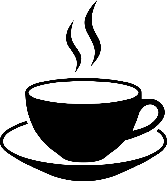 a black and white cup of coffee