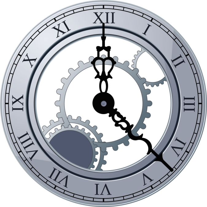 a clock with gears on it