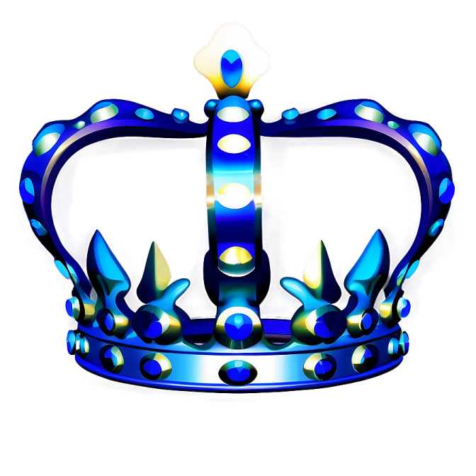 a blue crown on a white background