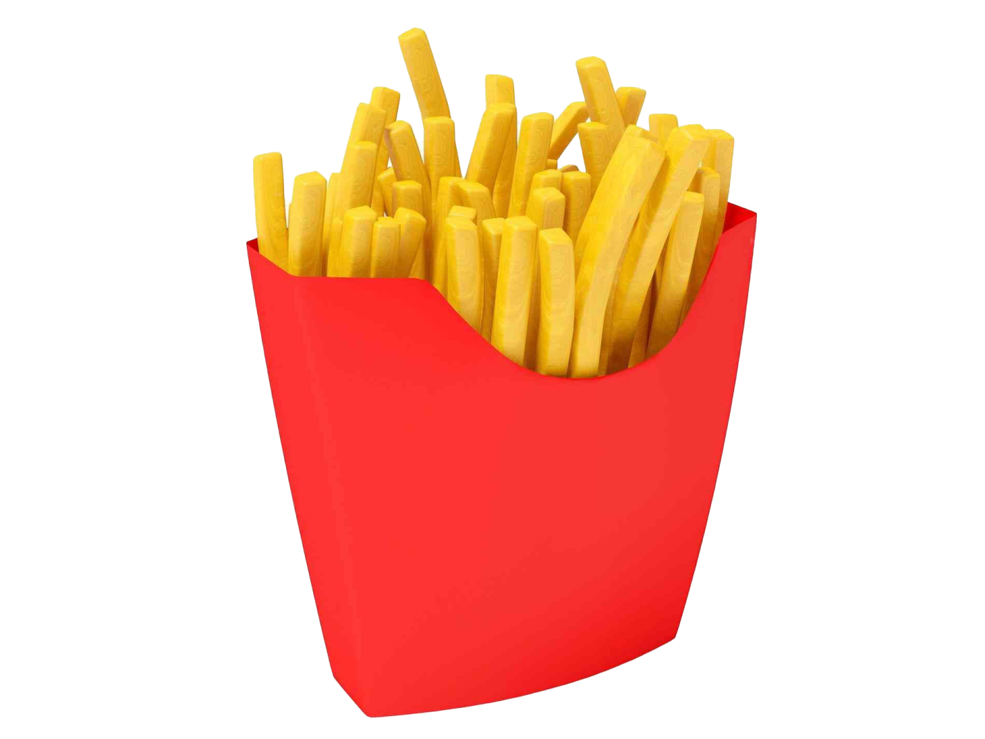 french fries in a red container