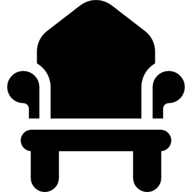 a black and white silhouette of a chair