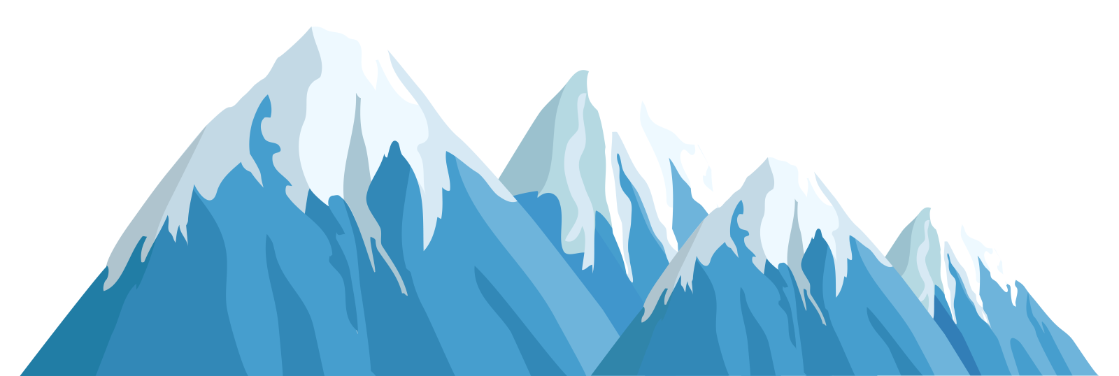 a blue mountain with snow on it