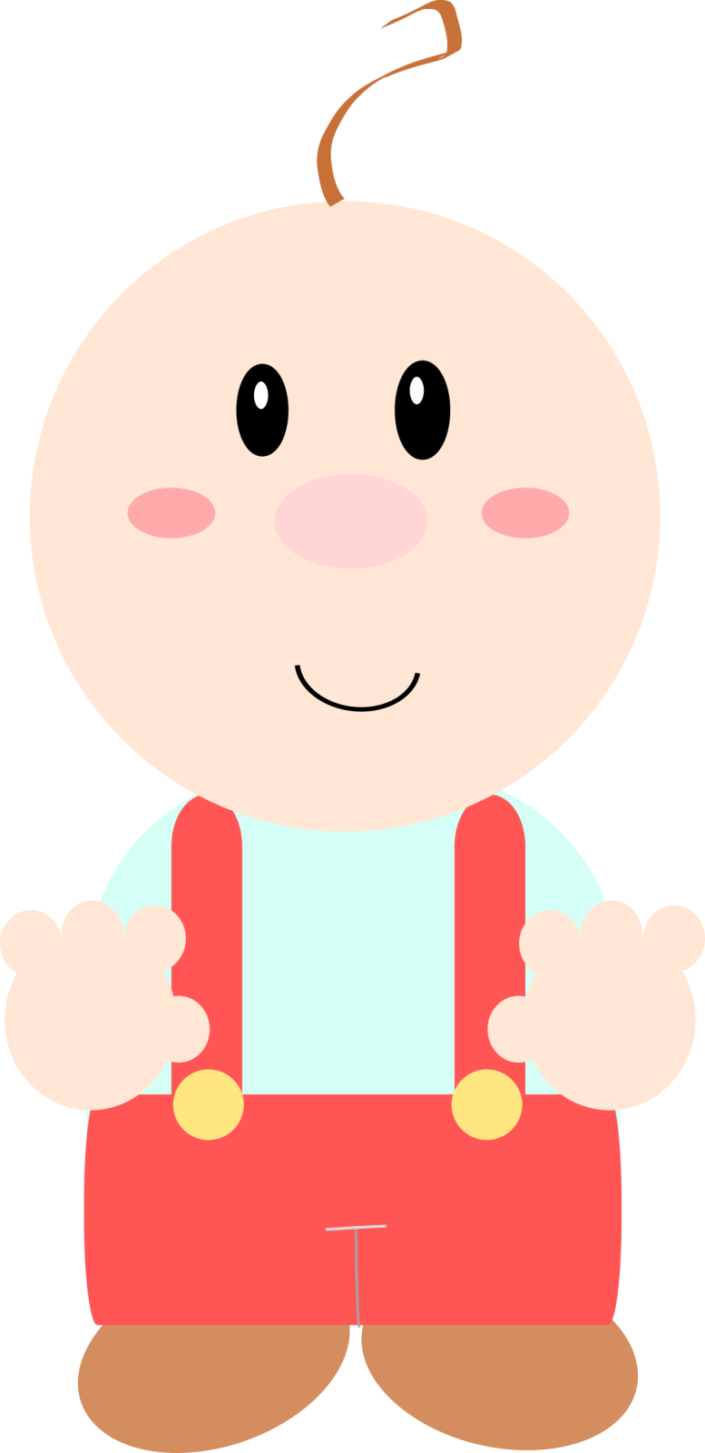 a baby boy in overalls and suspends