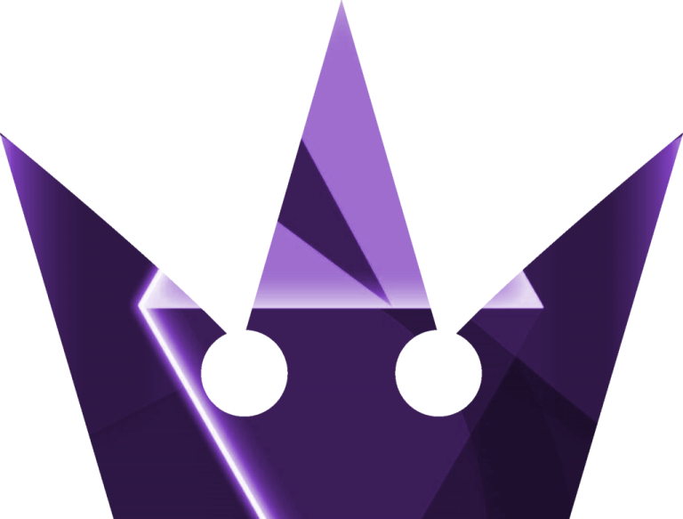 a purple crown on top of a white background