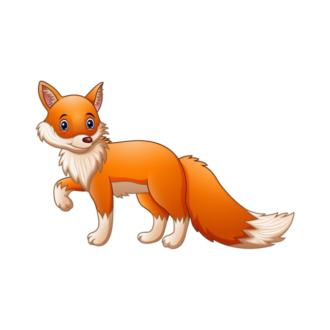 a cartoon of a red fox