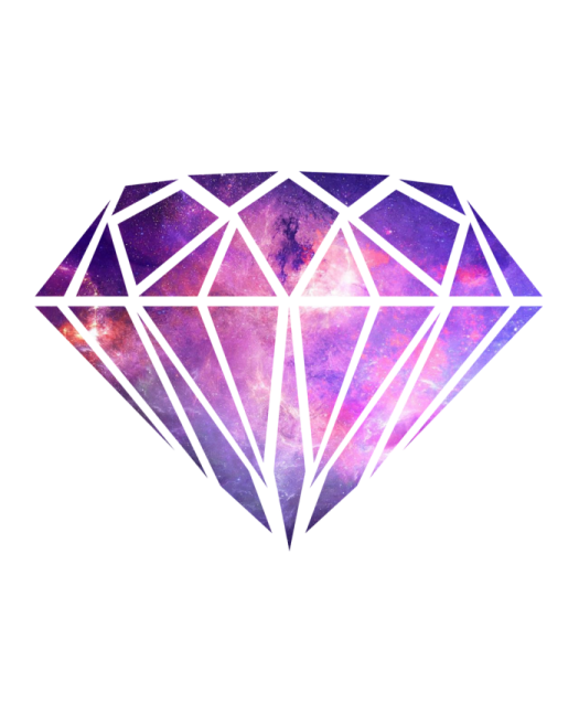 a diamond with galaxy in the background