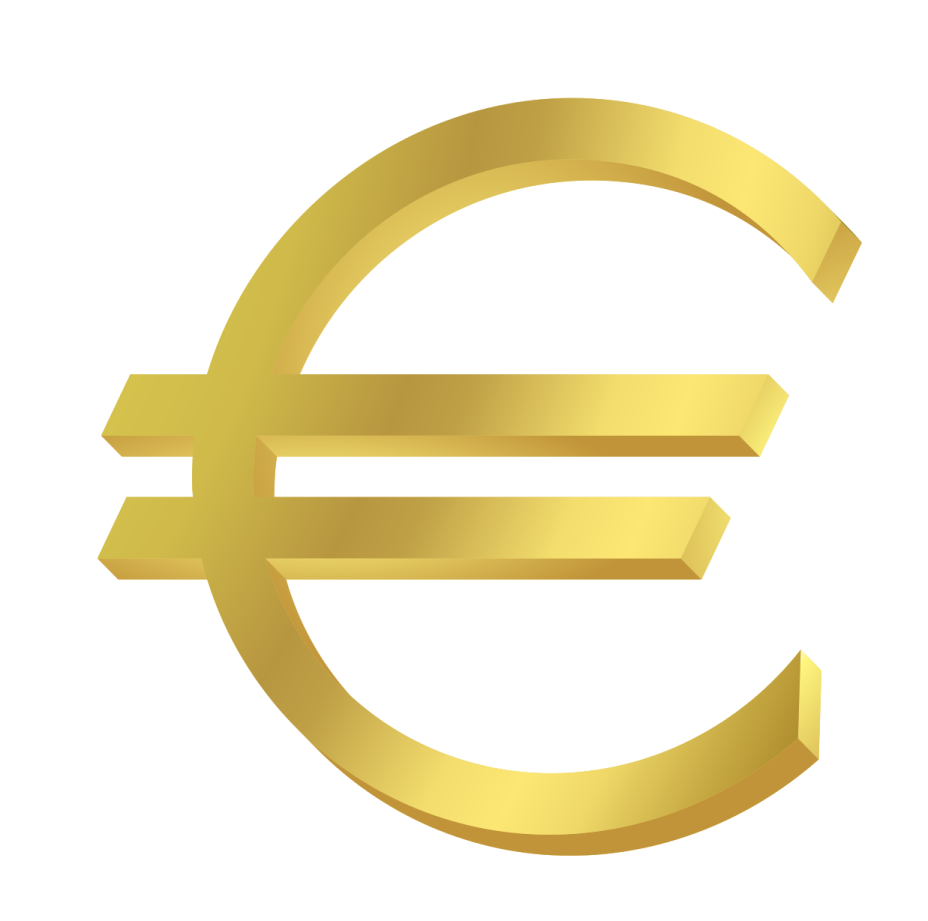 a gold euro symbol
