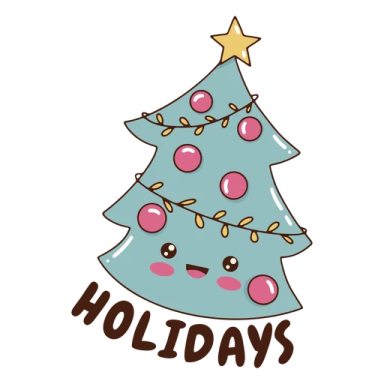 a cartoon christmas tree with a star on top