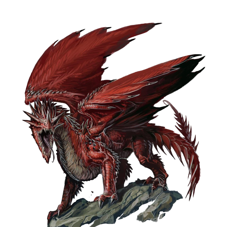 an image of a red dragon with wings