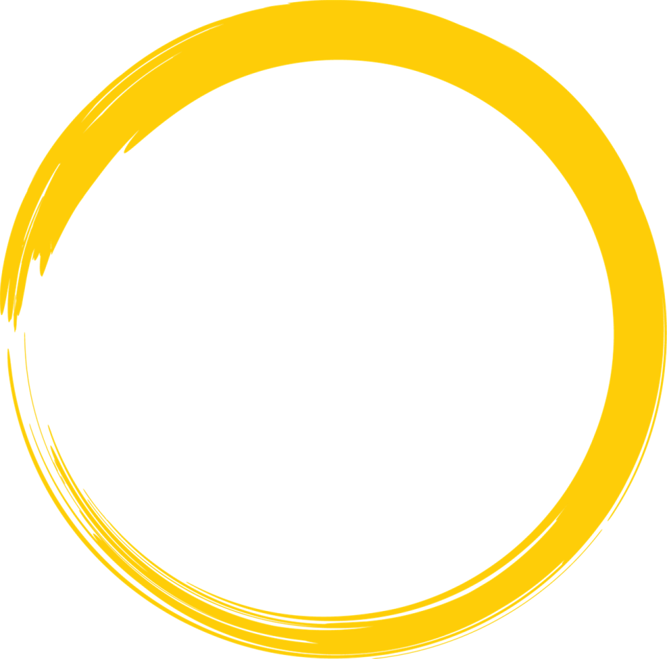 a yellow circle with a white background