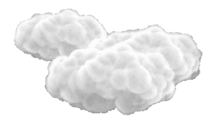 three white clouds on a white background