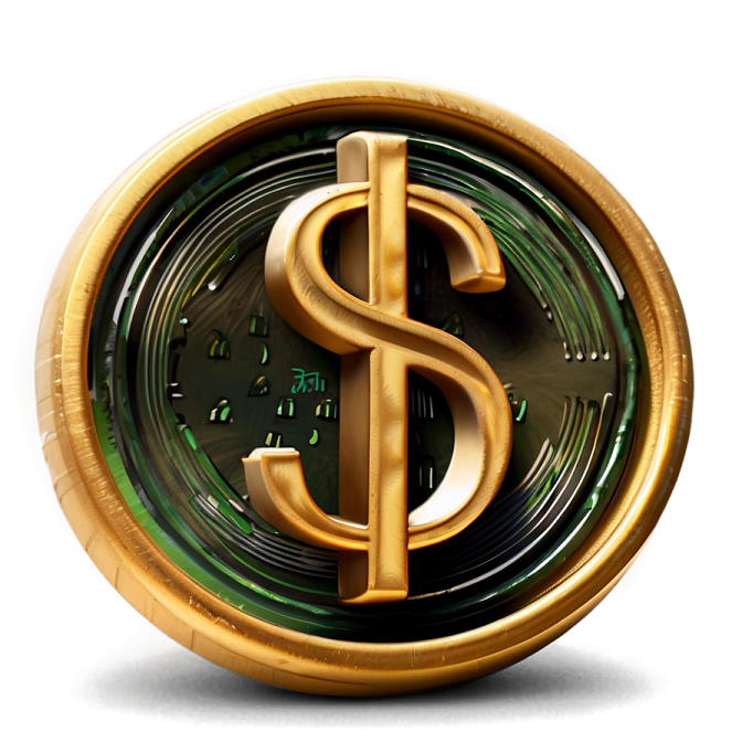 a golden dollar symbol on a white background