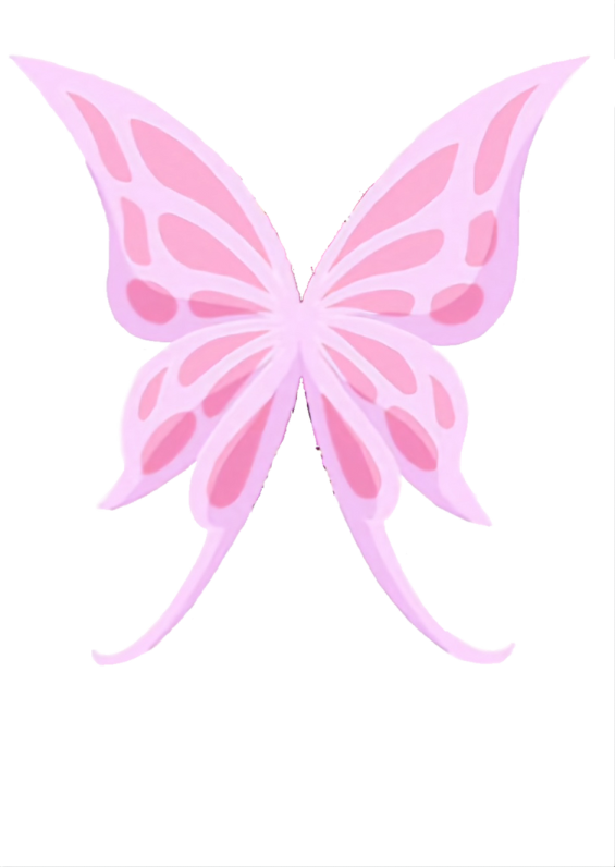 a pink butterfly on white background