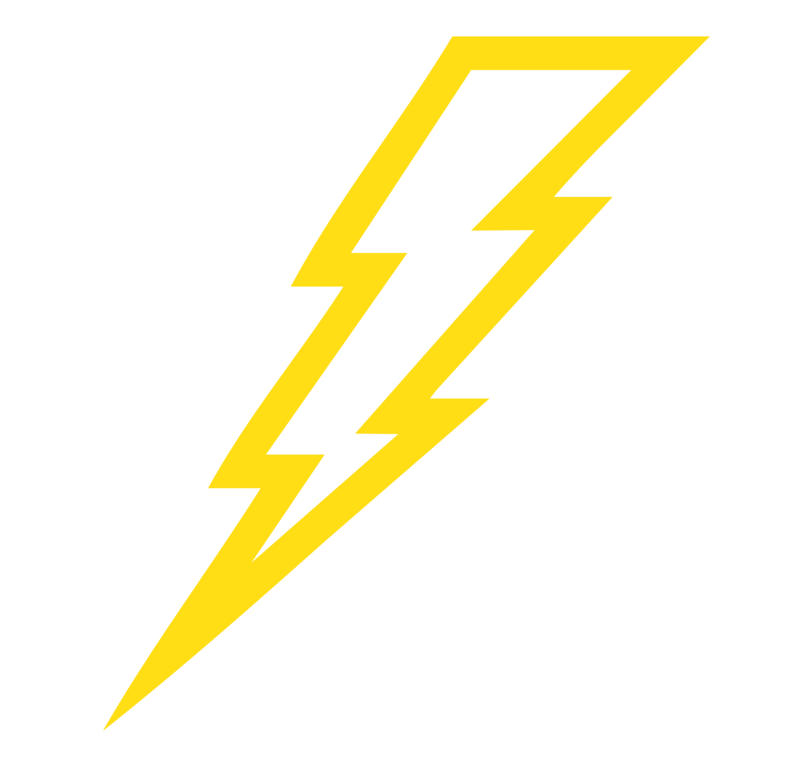 a black and white lightning symbol