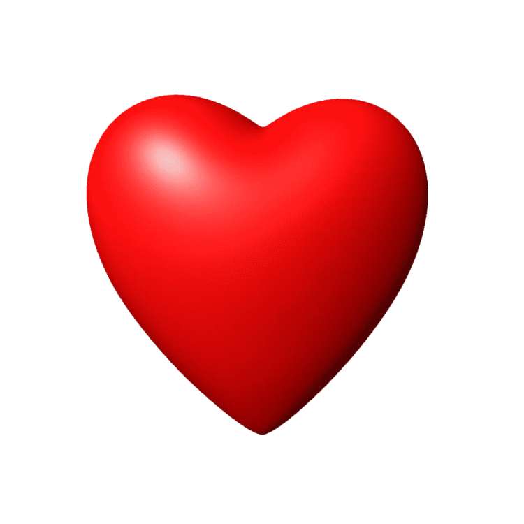 a red heart on a white background