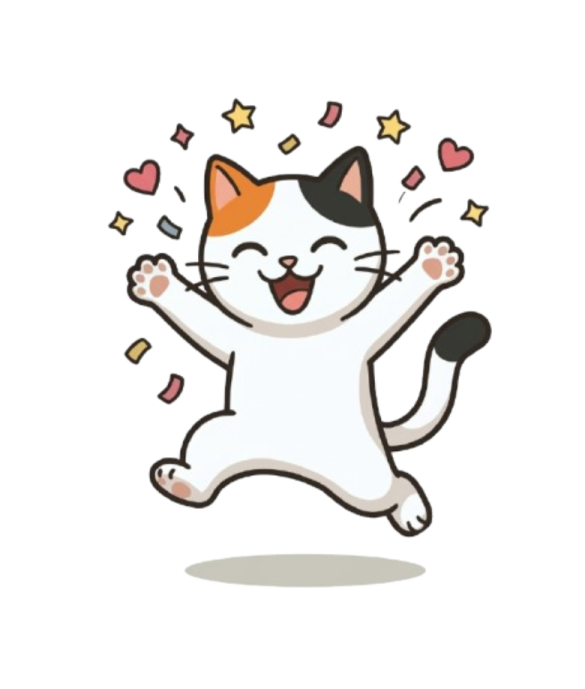 a cartoon cat is jumping in the air