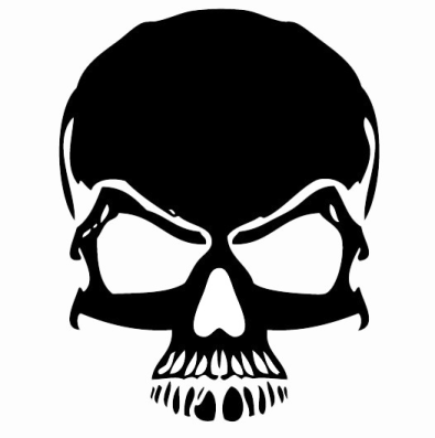 a black and white image of a skull