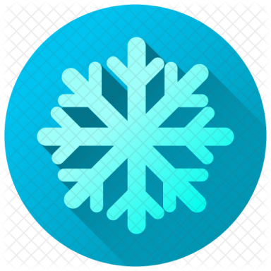 a snowfl icon in a blue circle