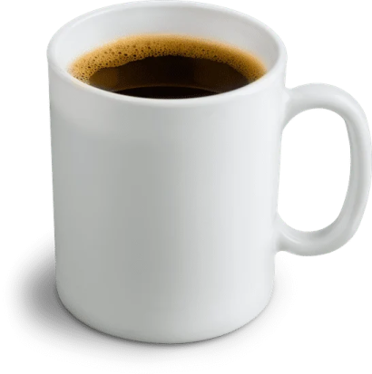 a cup of coffee on a white background