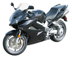 a black motorcycle is shown on a white background
