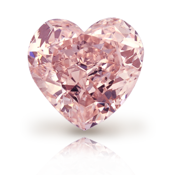 a heart shaped pink diamond