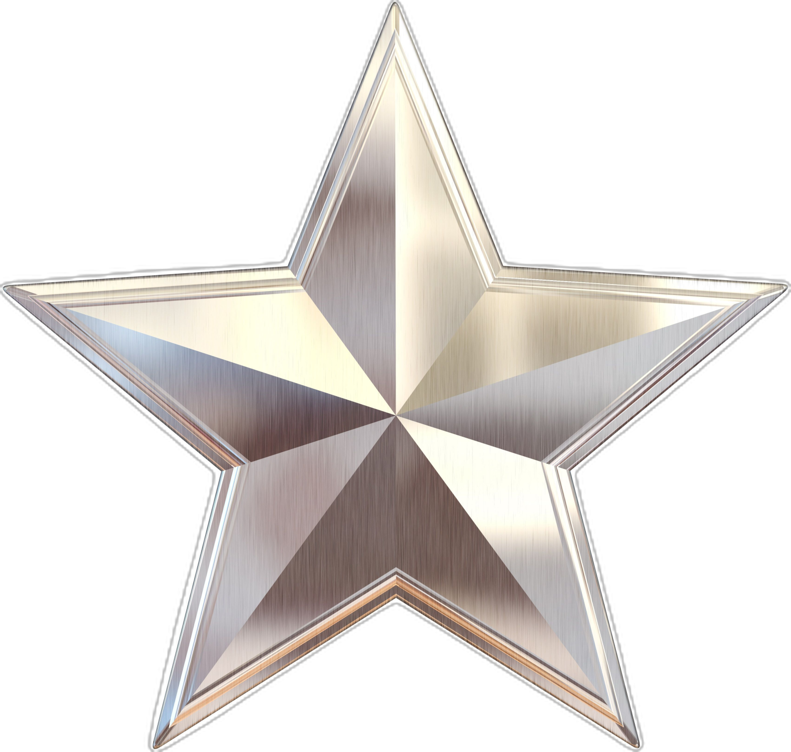 a silver star on a white background