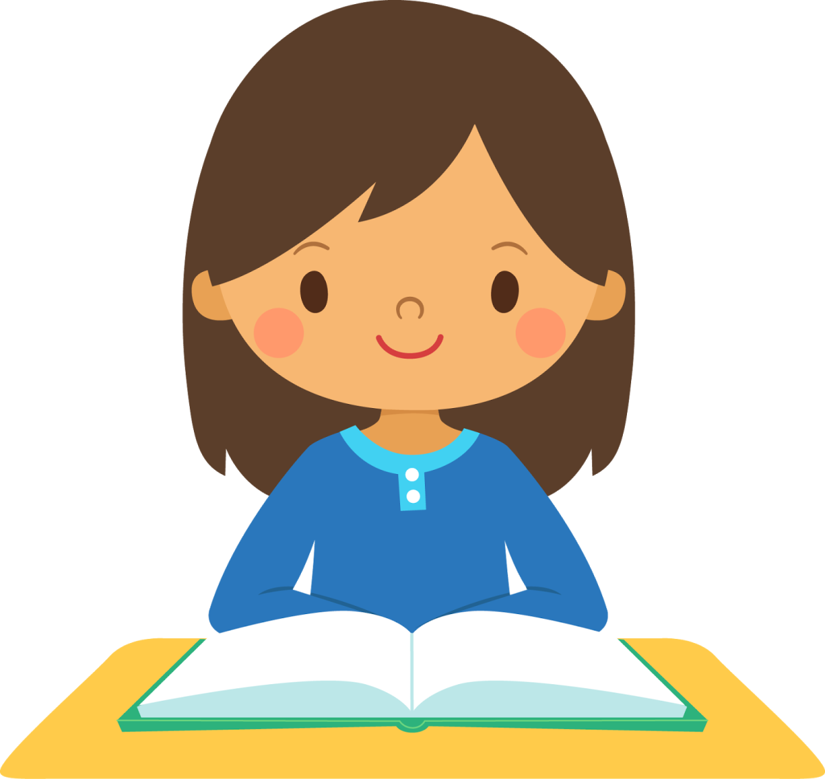a girl reading a book