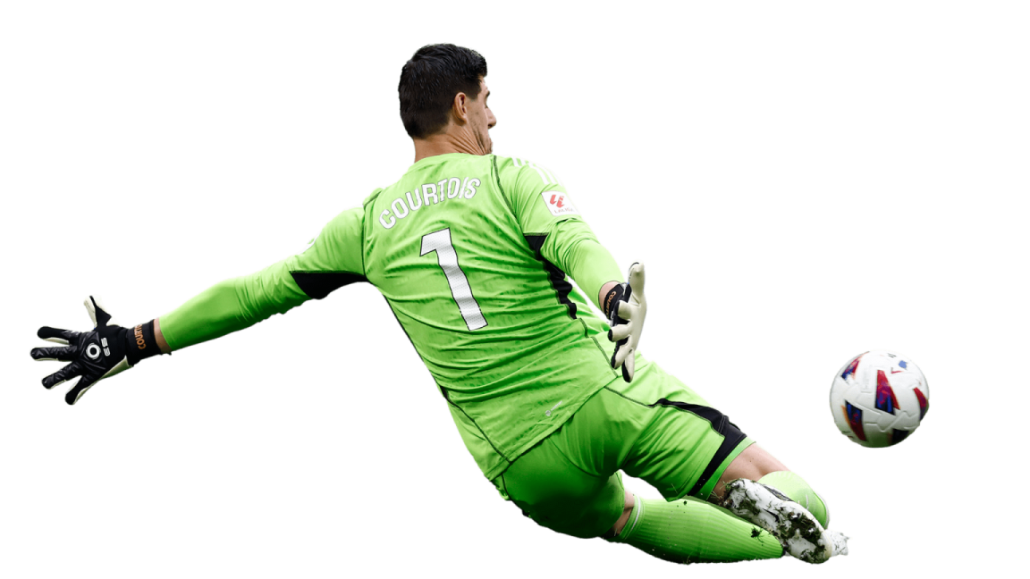a man kicking a soccer ball in the air