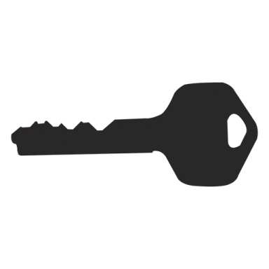 a black key on a white background