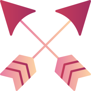 a pair of red and pink arrows