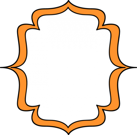 an orange and white frame on a white background