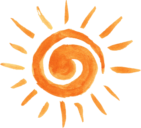 a watercolor drawing of the sun