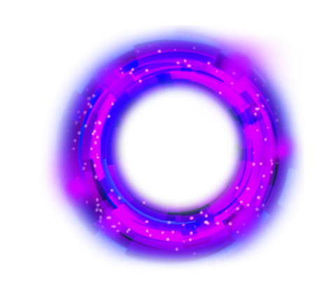 the letter o is made up of purple and blue lights