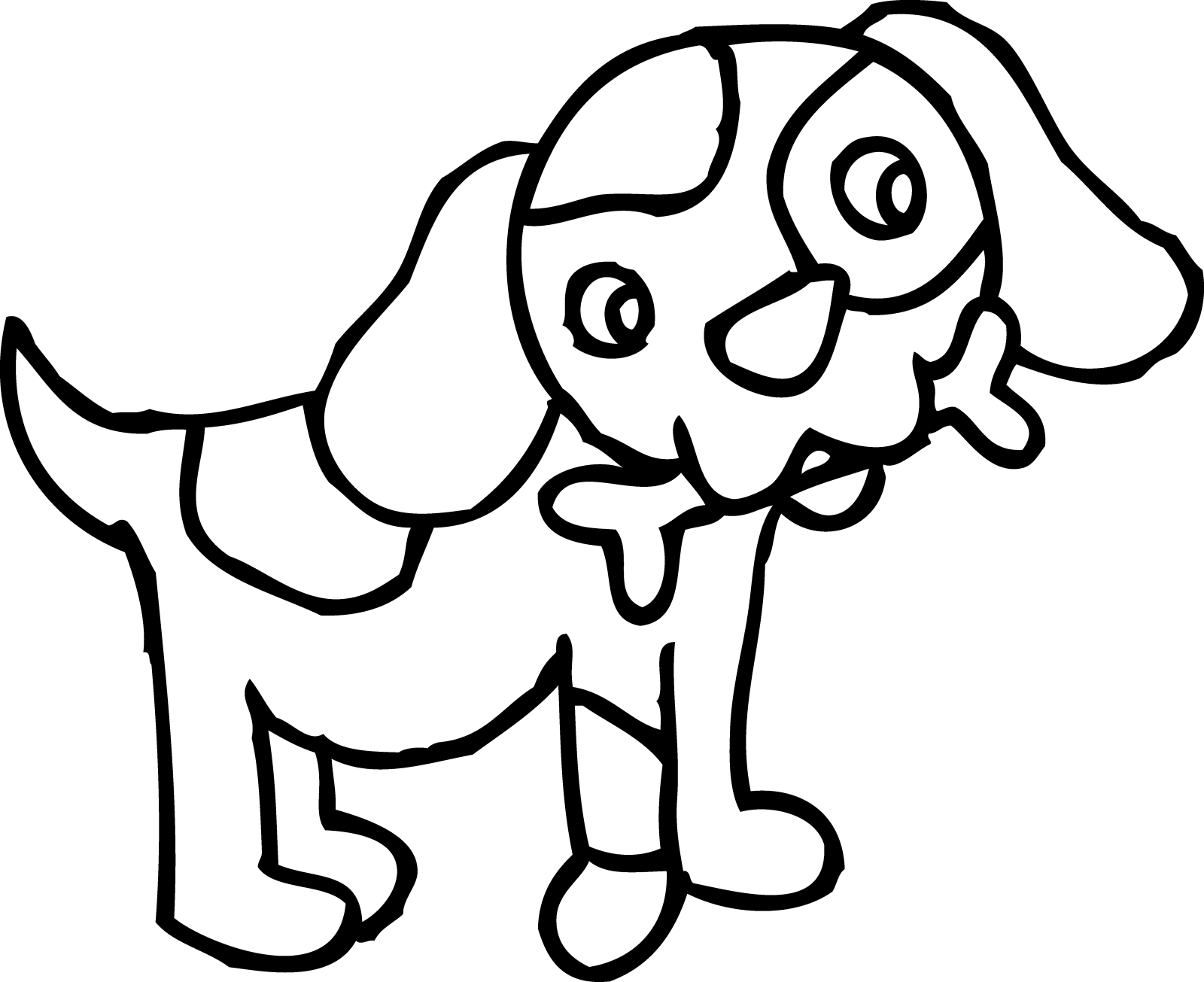 a black and white drawing of a dog