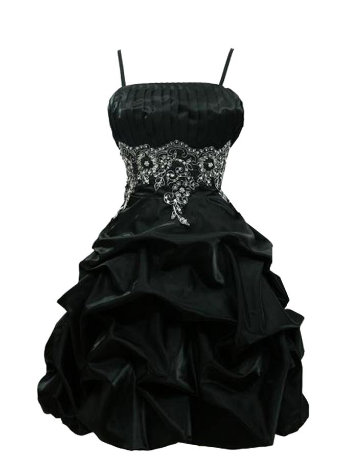 a black dress on a white background