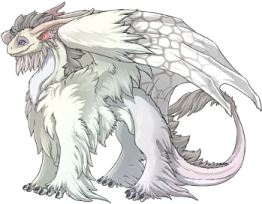 an image of a white and gray dragon
