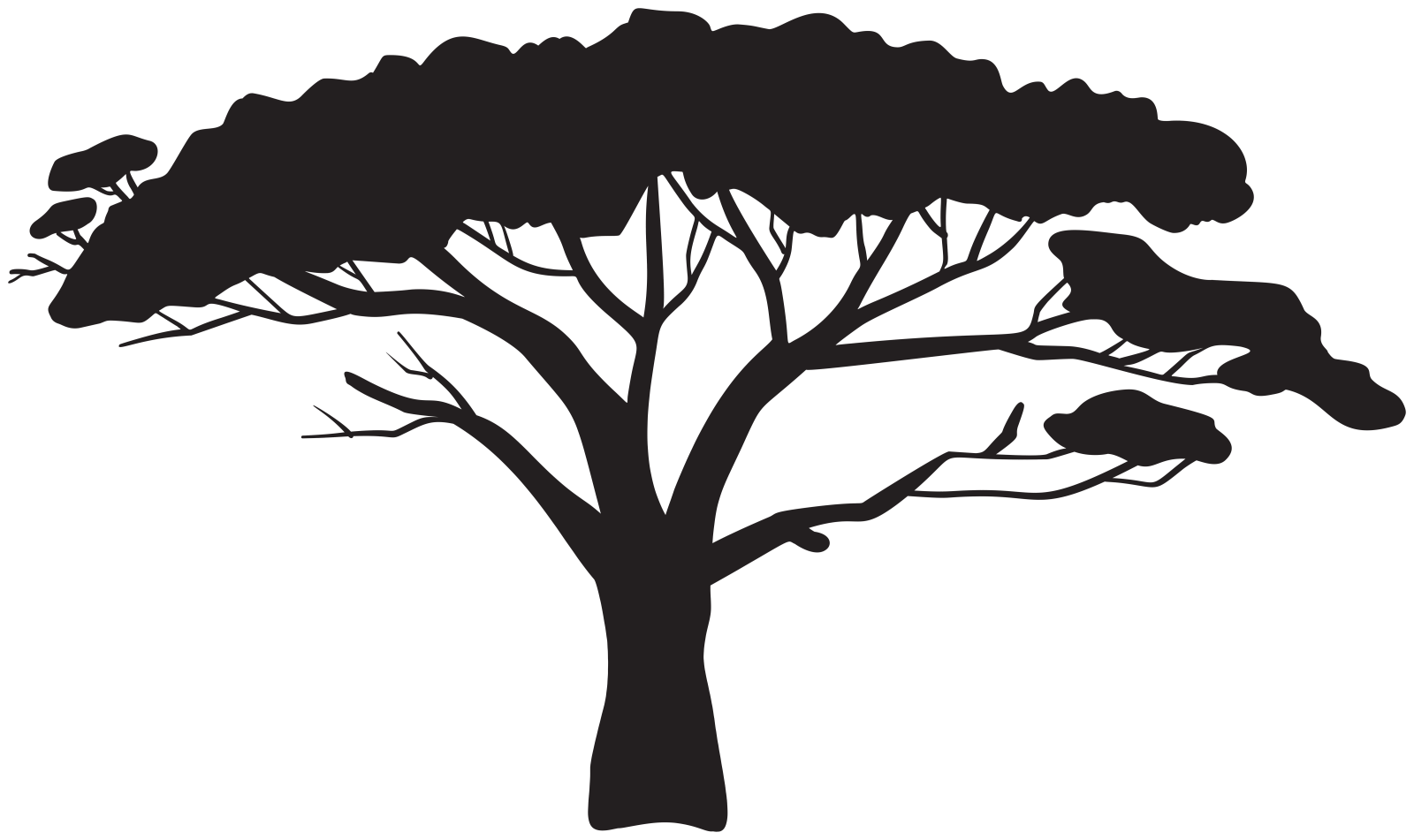 a black and white silhouette of a tree