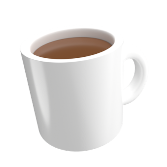 a cup of coffee on a white background