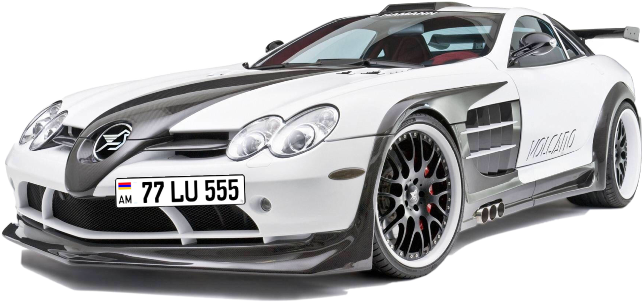 a white and black mercedes sports car