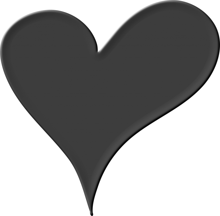 a black heart on a white background
