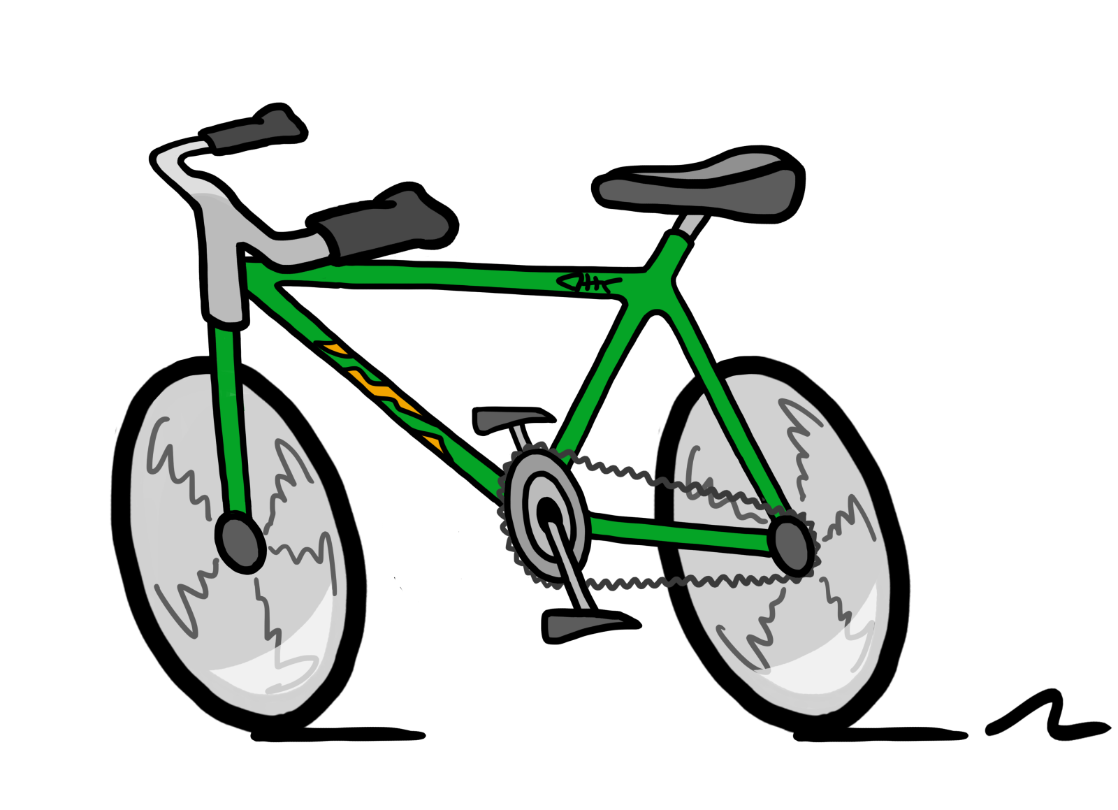 a green bicycle on a white background